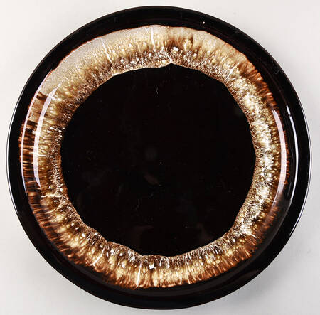 Brown Drip 12" Chop Plate (Round Platter)