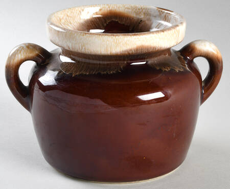 Brown Drip Small Bean Pot No Lid