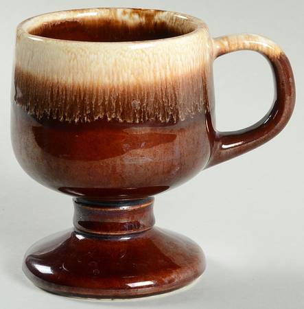Brown Drip Pedestal Mug