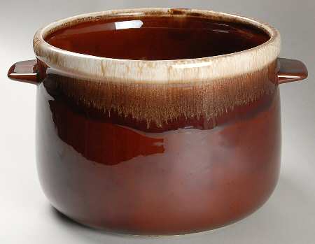 Brown Drip Bean Pot No Lid