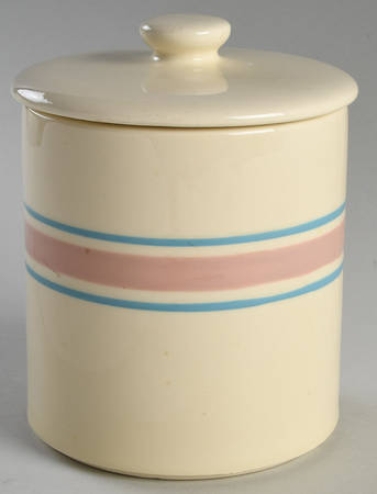 Pink & Blue Stripes Small Canister & Lid