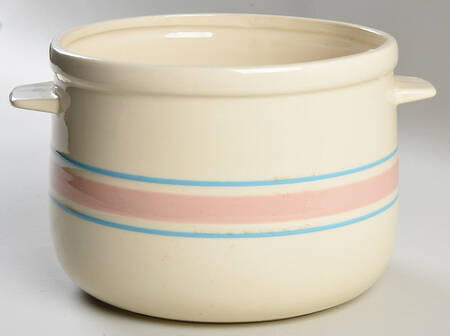 Pink & Blue Stripes 3.25 Quart Round Casserole No Lid