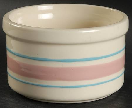 Pink & Blue Stripes Medium Open Crock