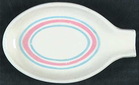 Pink & Blue Stripes Spoon Rest/Holder (Holds 1 Spoon)