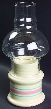 Pink & Blue Stripes Hurricane Lamp & Globe