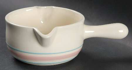 Pink & Blue Stripes Gravy Boat