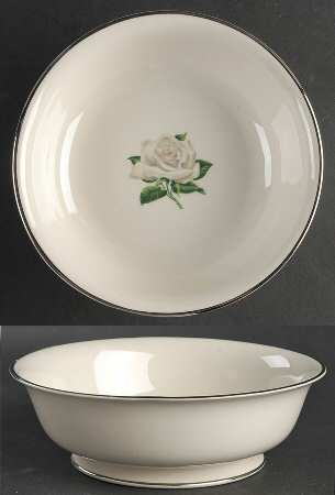 White Rose 8" Round Vegetable Bowl
