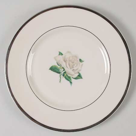White Rose Salad Plate