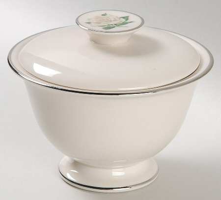 White Rose Sugar Bowl & Lid