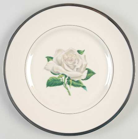 White Rose Salad Plate
