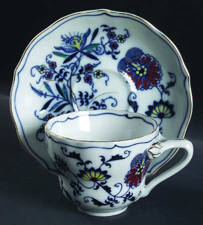 Blue Danube (Pat #99183) Footed Cup & Saucer Set