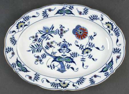 Blue Danube (Pat #99183) 12" Oval Serving Platter