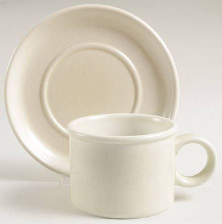 Beige Mist Flat Cup & Saucer Set