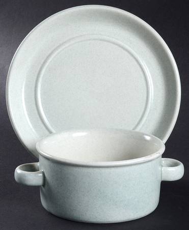 Blue Mist Flat Cream Soup Bowl & Saucer Set