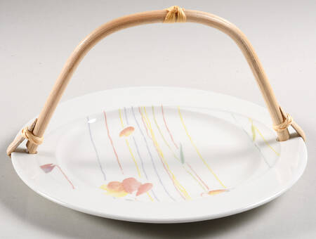 Calypso 5 3/8"-5 5/8" Bamboo Handled Serving Plate  HC
