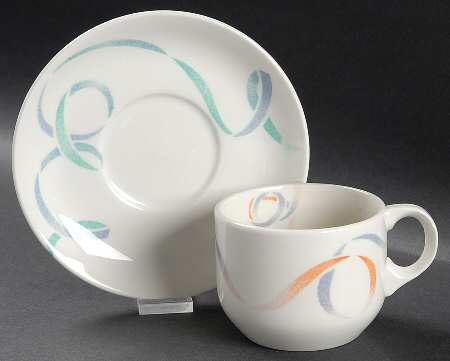 Carnival Flat Cup & Saucer Set