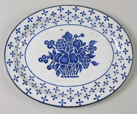 Country Blue 11" Oval Serving Platter