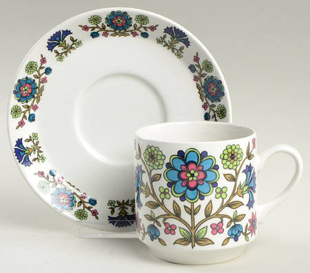 Country Garden Flat Cup & Saucer Set