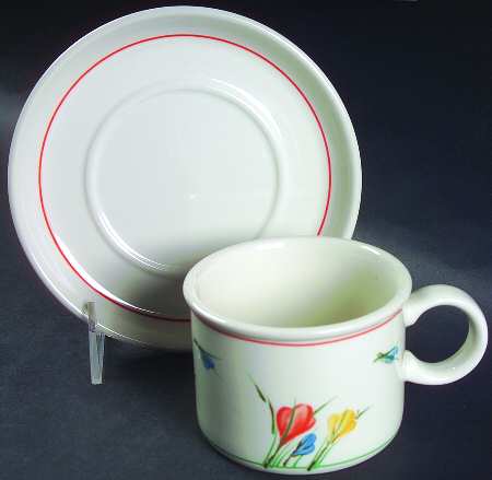 Crocus Flat Cup & Saucer Set