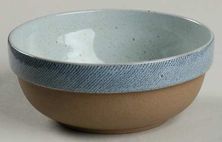 Denim Blue and Brown Coupe Cereal Bowl