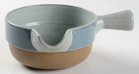 Denim Blue and Brown Gravy Boat
