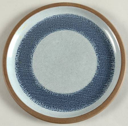 Denim Blue and Brown Luncheon Plate