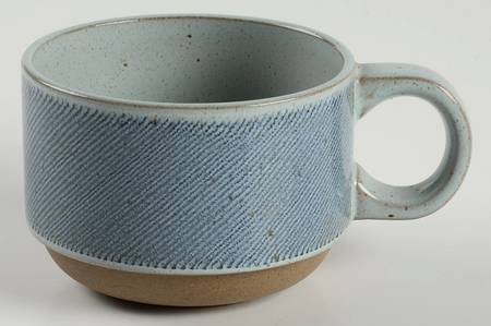 Denim Blue and Brown Flat Cup