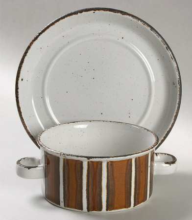 Earth Flat Cream Soup Bowl & Saucer Set