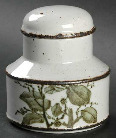 Green Leaves Sugar Bowl & Lid