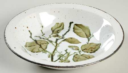 Green Leaves Rim Soup Bowl