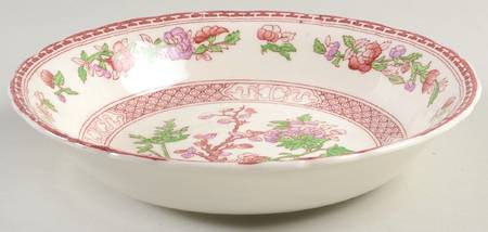 Indian Tree Red Lavender (Scalloped) Coupe Soup Bowl