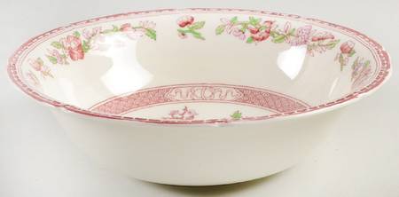 Indian Tree Red Lavender (Scalloped) 9" Round Vegetable Bowl