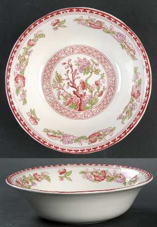 Indian Tree Red Lavender (Scalloped) Coupe Cereal Bowl