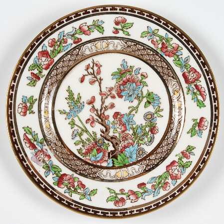 Indian Tree Blue Red (Smooth, Gold Trim) by W R Midwinter Ltd