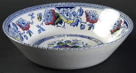 Jacobean Blue Multicolor Fruit/Dessert (Sauce) Bowl