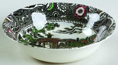 Landscape Black Multicolor Coupe Cereal Bowl