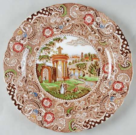 Landscape Brown Multicolor 12" Chop Plate (Round Platter)