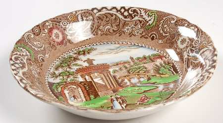 Landscape Brown Multicolor Coupe Soup Bowl