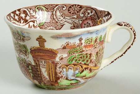 Landscape Brown Multicolor Flat Demitasse Cup