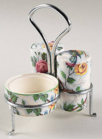 Lorna Doone Salt & Pepper, Mustard with Lid & Tray