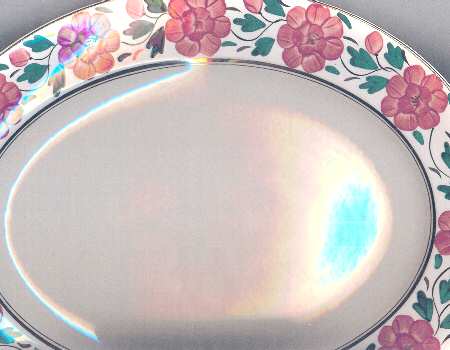 Painted Floral 14" Oval Serving Platter