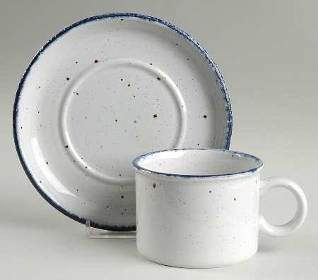 Moon Indigo Flat Cup & Saucer Set