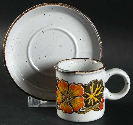 Nasturtium Flat Demitasse Cup & Saucer Set