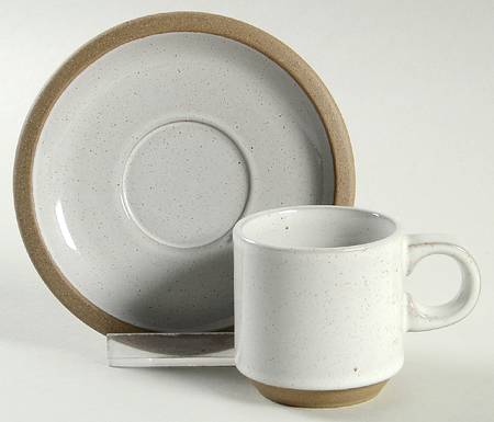 Natural Flat Demitasse Cup & Saucer Set
