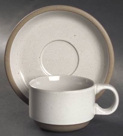Natural Flat Cup & Saucer Set