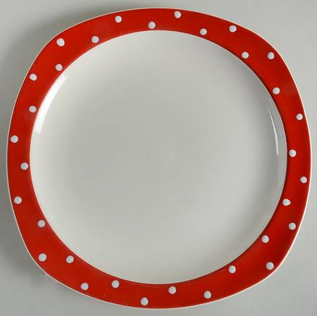 Red Domino Luncheon Plate