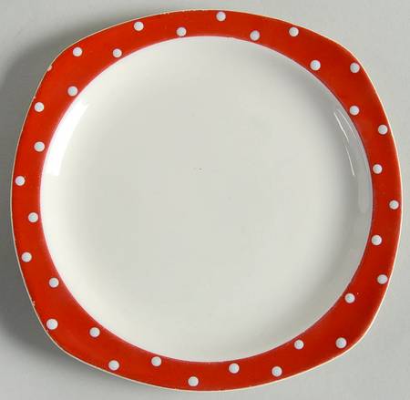 Red Domino Bread & Butter Plate