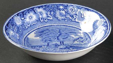 Rural England Blue Coupe Cereal Bowl