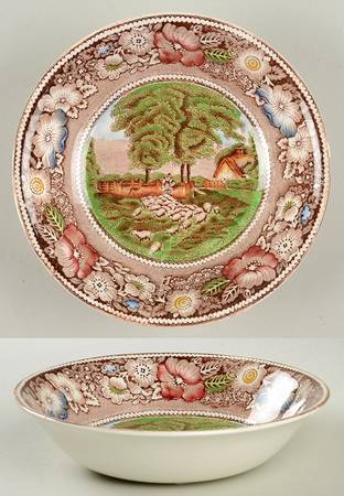 Rural England Brown Multicolor Coupe Cereal Bowl