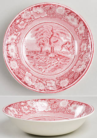 Rural England Red Coupe Cereal Bowl